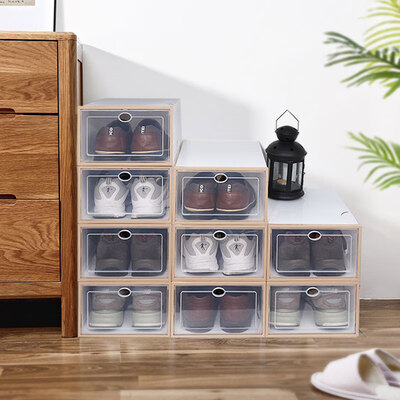 

Transparent shoe box plastic shoe storage box thick clamshell dust-proof shoe cabinet storage cabinet finishing cabinet unise