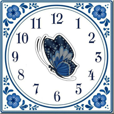 

Wall Clock 5D DIY Diamond Painting Cross Stitch Kit Full Round Resin Diamond Covered Paint by Number