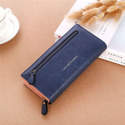 

2018 New Style Fashion Letter Women PU Leather Wallet Purse Long Clutch Box Bag Phone Zipper Long Wallets