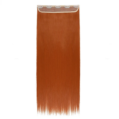 

Synthetic Fiber Clips in on Hair Extension 34 Full Head One Piece 5 Clips Long Silky Straight Curly Wavy