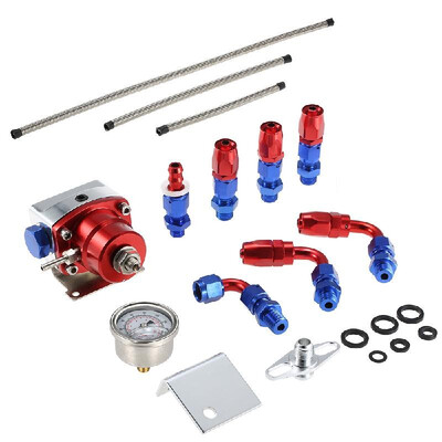

Universal Adjustable 0-160PSI AN6 Fitting EFI Fuel Pressure Regulator Kit with Line Hose