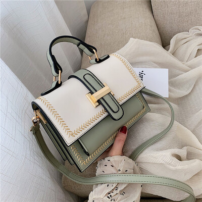 

Advanced sense bag Ocean style simple contrast color mobile handbag 2019 new fashion Korean version of the wild shoulder Messenger bag