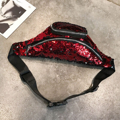 

2018 New Style Fashion Waist Fanny Pack Belt Bag Pouch Travel Sport Hip Zipper Sequined Mens Womens Unisex