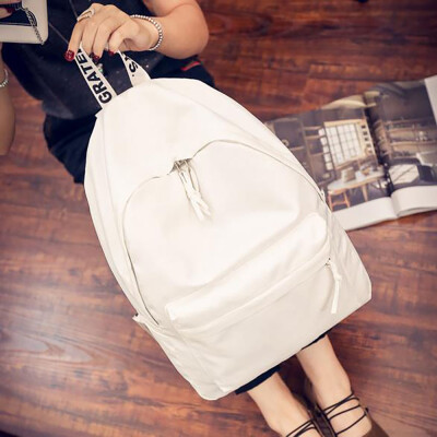 

Tailored Solid Color Nylon Backpack Star Same Couple Student Bag Simple Travel Bag BK
