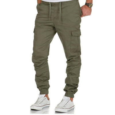 

SUNSIOM Mens Slim Fit Urban Straight Leg Trousers Casual Pencil Jogger Cargo Pants