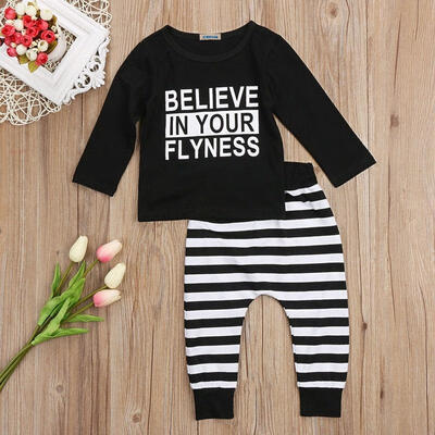 

Boy Newborn Baby Long Sleeve Clothes T-shirt Tops Pants Kids 2PCS Set Outfits