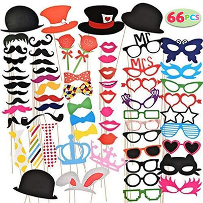 

FUNNYBUNNY Graduation Photo Booth Props 66 Pieces Birthday Photo Booth Props New Years Eve Party Supplies Christmas Props