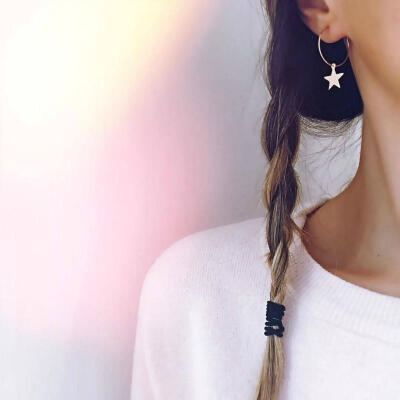 

Popular Fashion Personality Simple Pentagram Earring Female Accessories Wholesale And Foreign Trade Brinco Round Hoop Earrings