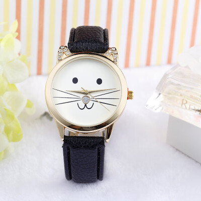 

Womens Watches Best Sellers Simple Fashion Cats Face Clock Rhinestore zegarki damskie Dropshipping adorable Wrist Watch 30