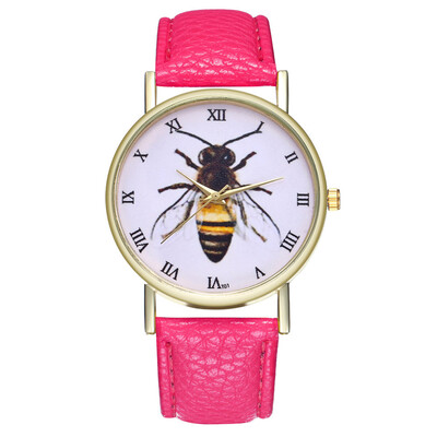 

Hardworking bee Drop shipping New Womens Fashion Geneva Roman Faux Leather Analog Quartz Wrist Watch Montre Femme Relogio