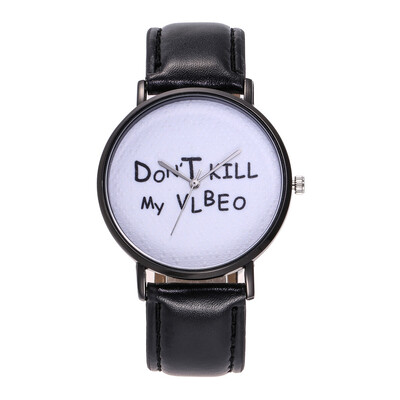 

Pure White Reloj 2018 Fashion Women Quartz Watch DONT KILL My VLBEO Leather Watches High Quality Clock Wristwatch Feminino