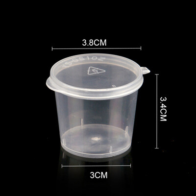 

50100x Disposable Clear Plastic Sauce Chutney Cups Food Container Storage Box W