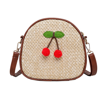 

Tailored Women Ladies Girls Fashion Cherry Straw Shoulder Handbag Purse Crossbody Bags