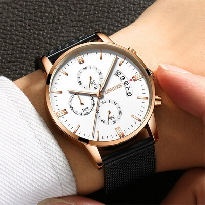 

Authentic Caseton Watch Mens Sports Quartz Watch Waterproof Fashion Trend Luminous Milan Strap Mens Watch Hand