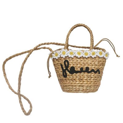 

Flower Decor Shoulder Messenger Handbags Women Straw Woven Crossbody Bags