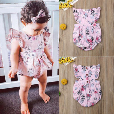 

US Newborn Baby Girl Sweet Floral Romper Bodysuit Summer Jumpsuit Outfit Clothes