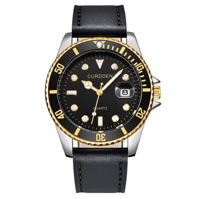 

Gobestart Fashion Mens Leather Band Analog Quartz Round Wrist Watch Mens Business Watch