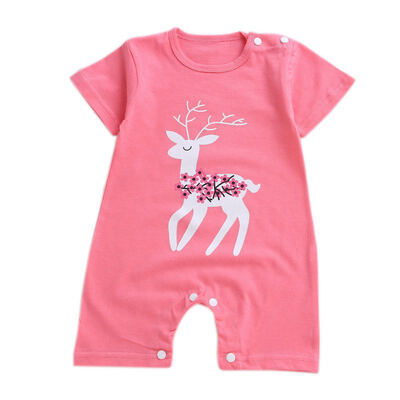 

Baby Summer Girl Rompers Infant Baby Cartoon Print Short Sleeve Romper Kids Boys Girls Jumpsuit For Newborn Playsuit