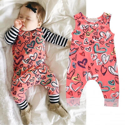

Toddler Baby Girl Boy Love Heart Clothes Bodysuit Romper Jumpsuit Outfit Sunsuit
