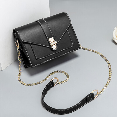 

High-grade sense of foreign temperament womens bag 2019 French minority slanting bag womens Baitao ins chain bag