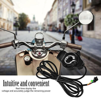 

Greensen 12V - 99V Ebike Scooter Thumb Throttle with LCD Battery Voltage Display Accessory Scooter Thumb Throttle Ebike Throttle