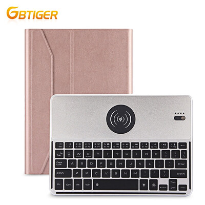 

GBTIGER Detachable Magnetic Wireless Charging Bluetooth Keyboard with Colorful Backlight Leather Case for iPad Air Air 2 2017