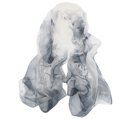 

Summer Lotus Sunscreen Scarf Beach Beach Towel Wholesale Long Ms Scarf Lotus Pond Moonlight Thin Scarf