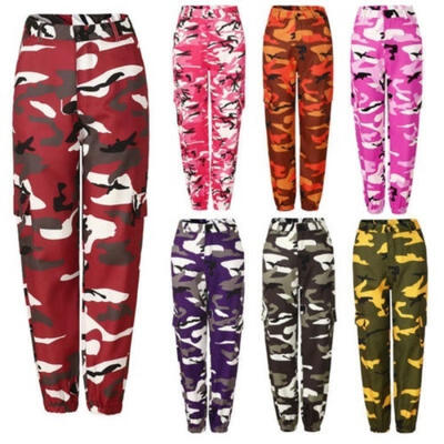 

Womens Camo Cargo Trousers Casual Pants Military Army Combat Camouflage Jeans