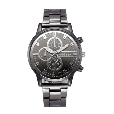 

Gobestart Fashion Man Crystal Stainless Steel Analog Quartz Wrist Watch