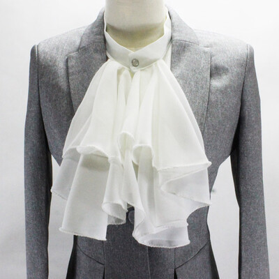 

Nomeni Retro Women Fake White Solid Fake False Lapel Neck Collar Blouse Pan Collar