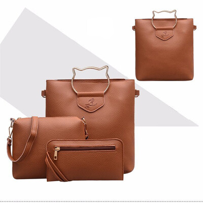 

Tailored 3Pcs Womens Leather Shoulder Bag with Crossbody Bag&Handbag BK