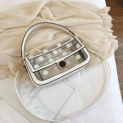 

Tailored Womens Fashion Transparent Diagonal Shoulder Bag Wave Point Handbag