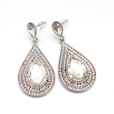 

Drop Alloy Rhinestone Dangle Stud Earrings Crystal 55mm Pin 06mm