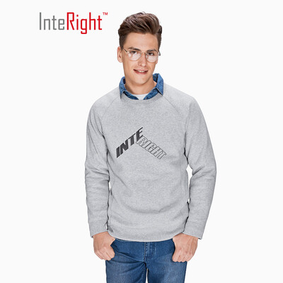

INTERIGHT round neck&velvet printed sweater linen gray XXL