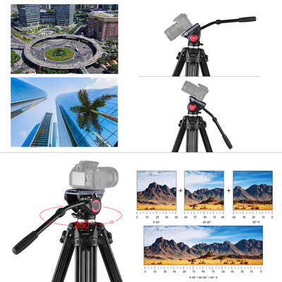 

Andoer Professional Aluminum alloy Panorama Tripod Fluid Hydraulic Head Ballhead for Canon Nikon Sony DSLR Camera & Video Recorder