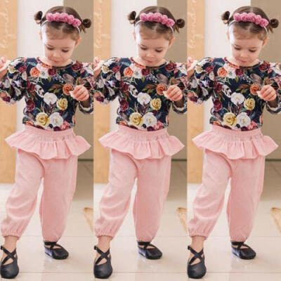 

UK Newborn Baby Girl Autumn Clothes Long Sleeve Tops Blouse Ruffle Pants Outfits