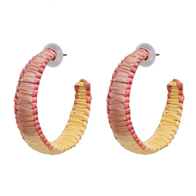 

INS Colorful Big Statement Earrings Women Bohemian Handmade Woven Drop Dangle Earrings Girls Wedding Party Jewelry