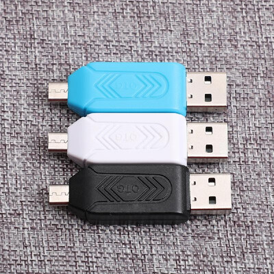 

Micro USB 2 IN 1 OTG Card Reader Type-C30 Support TF Card Recorder Phone Storage Card Rotatable Card Reader Blue