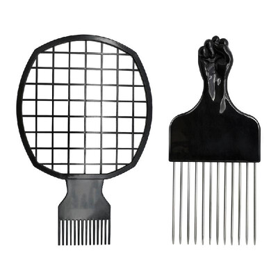 

Afro Comb Curly Hair Dirty Braid Comb Perm Style Curling Hair Steel Needle Inserted Comb set Afro Twisted Tool Black