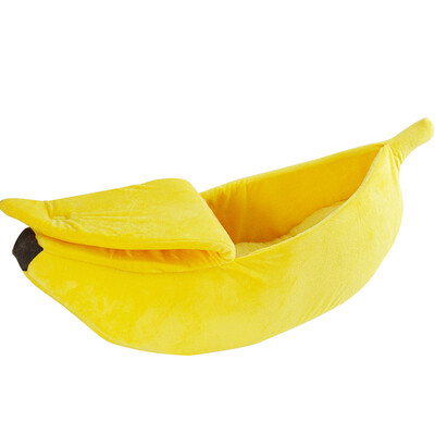 

Creative Cute Banana Shape Soft Pet Cat House Dog Bed