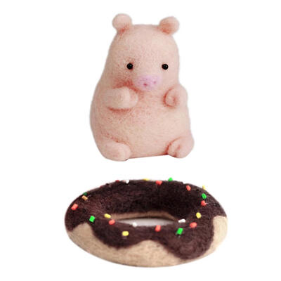 

Non Finished Wool Felt Handmade Poked DIY Pig for Needle Material Bag Set