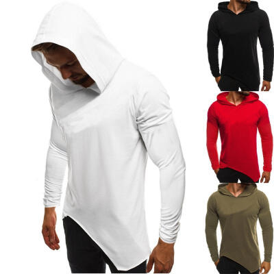 

Men&39s Slim Fit Hoodie Long Sleeve Fitness Muscle Tee T-shirt Casual Tops -XL