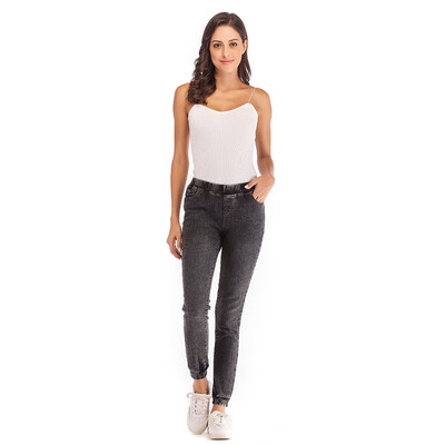 

〖Follure〗2018 Women Autumn Elastic Plus Loose Denim Casual Cropped Jeans