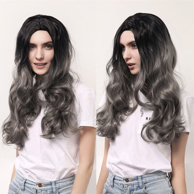 

〖Follure〗Sexy Women Long Black Gradient Wig Wavy Party Curly Synthetic Fashion Wigs