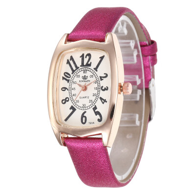 

Summer new matte leather strap ladies digital quartz watch student popular rectangular watch