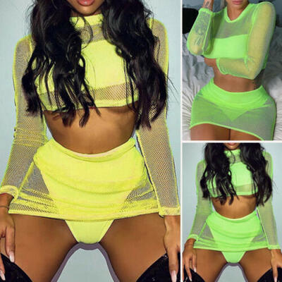 

Fashion Women Transparent Mesh Sheer Tops Long Sleeve T-Shirt Blouse Tee Top