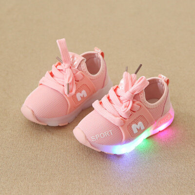 

New Children Breathable Shoes Fashionable LED Luminous Running Sports Walking Shoes