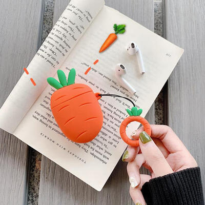 

Silicone Case For Apple AirPods 1 2 Protective Case Shockproof Cute CarrotCactus Cover