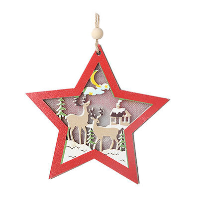 

LED Light Up Wooden Party Bedroom Holiday Decorations Decorative Hanging Ornaments Indoor Christmas Tree