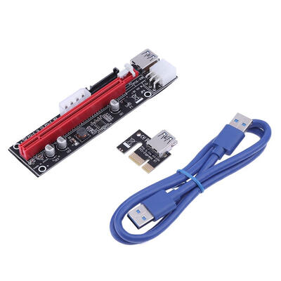 

4pin 6pin SATA Power PCI Express 1x to 16X Riser Extender Card for Mining